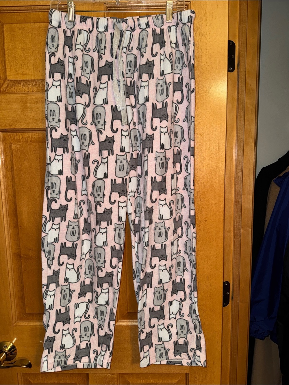 Rene Rofe Pink Cat Print Pajama Pants - Large